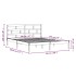 Estructura cama doble pequeña madera maciza negro 120x190