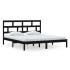 Estructura de cama de madera maciza negra super king 180x200