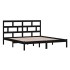 Estructura de cama de madera maciza negra super king 180x200