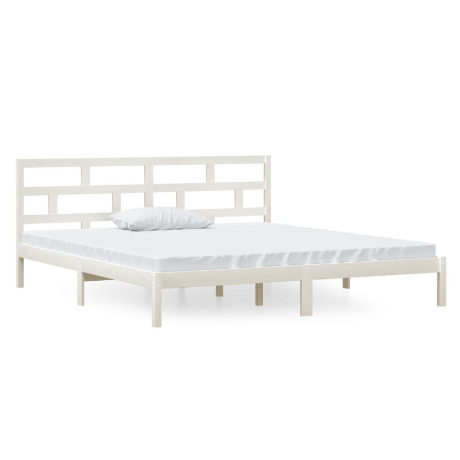 Estructura de cama de madera maciza de pino blanco 140x190