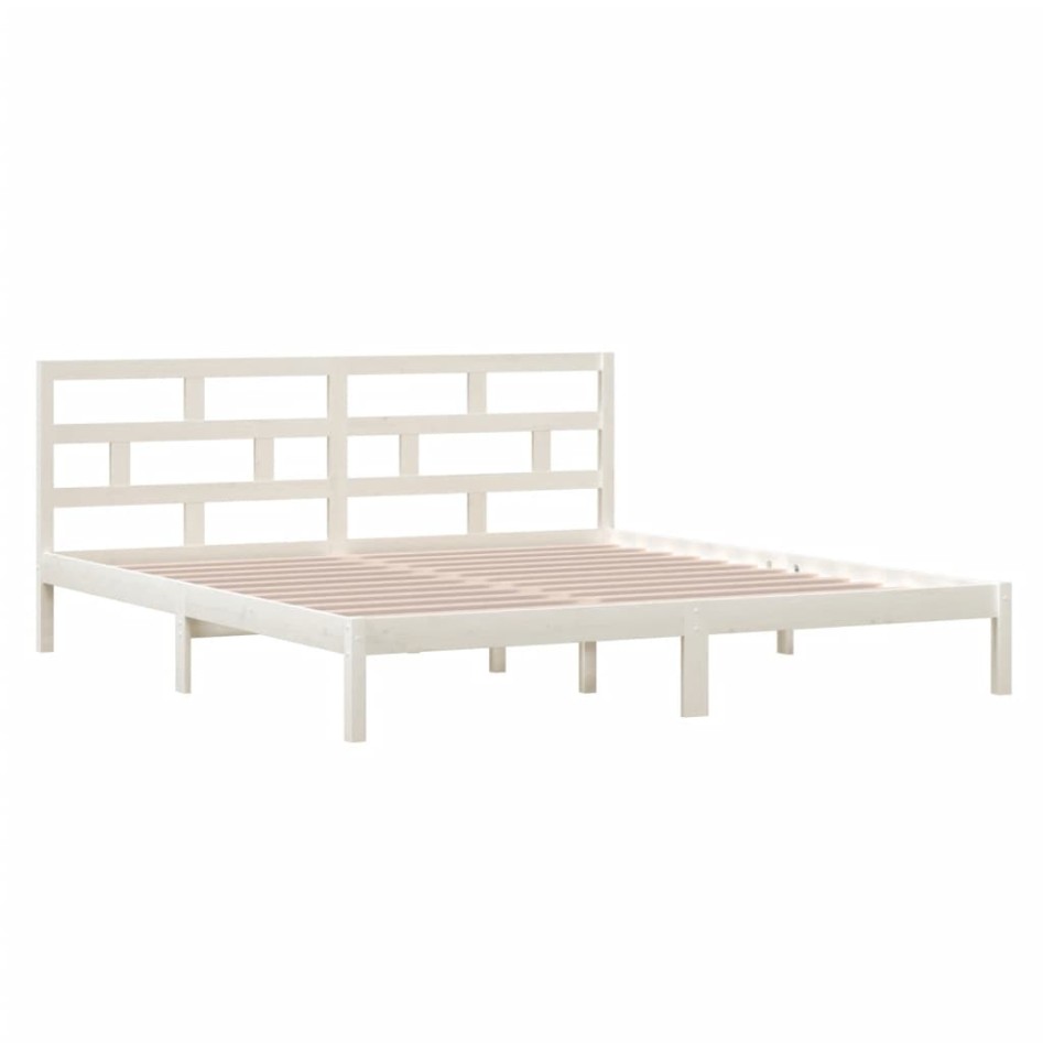 Estructura de cama de madera maciza de pino blanco 140x190