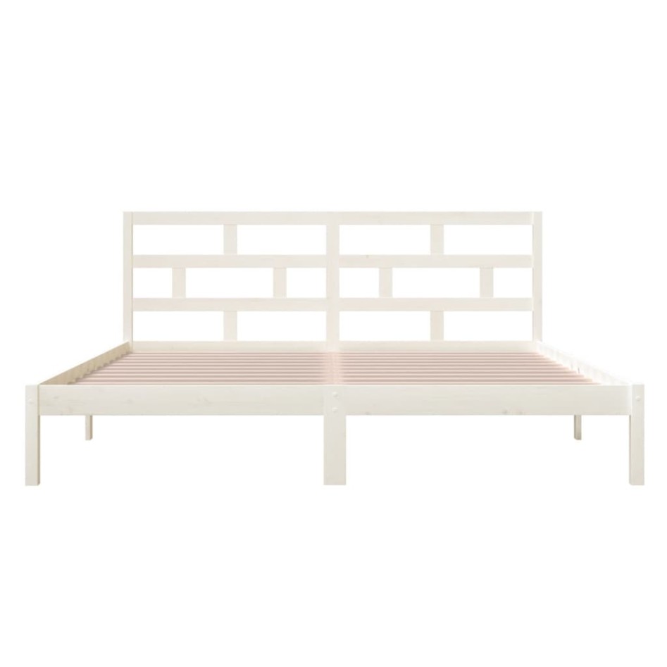 Estructura de cama de madera maciza de pino blanco 140x190