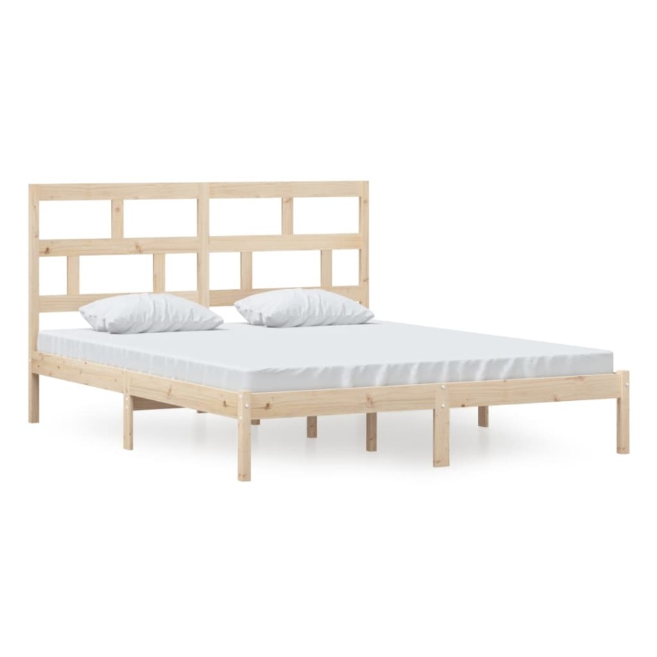 Estructura de cama de madera maciza de pino 160x200