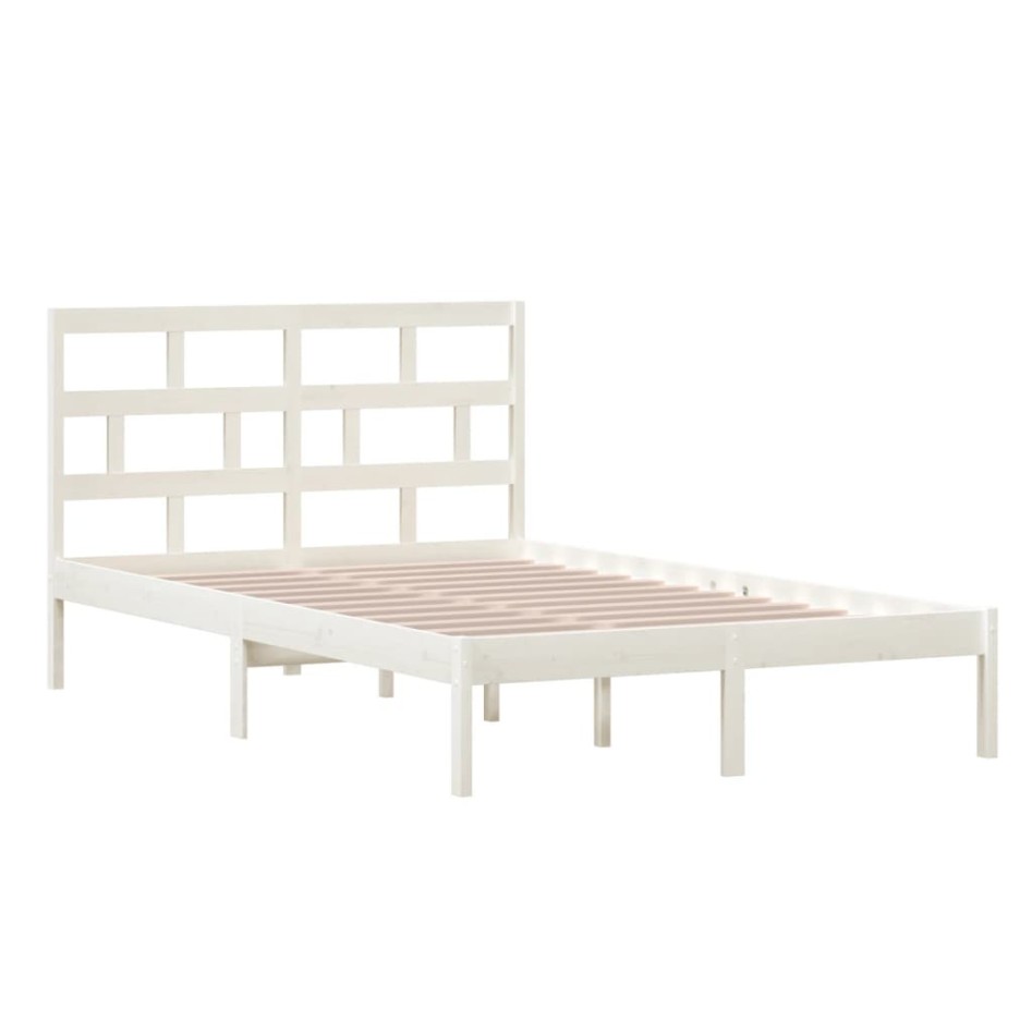 Estructura de cama madera maciza de pino blanco 120x200