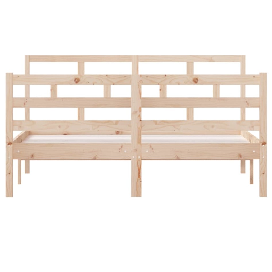 Estructura de cama de madera maciza de pino 140x190