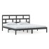 Estructura de cama de madera maciza de pino negra 200x200