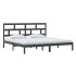 Estructura de cama de madera maciza de pino negra 200x200