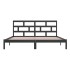 Estructura de cama de madera maciza de pino negra 200x200