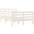 Estructura cama doble pequeña madera maciza blanco 120x190