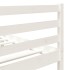 Estructura cama doble pequeña madera maciza blanco 120x190