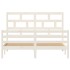 Estructura de cama madera maciza blanca King Size 150x200