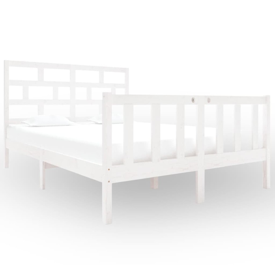 Estructura de cama madera maciza de pino blanco 135x190