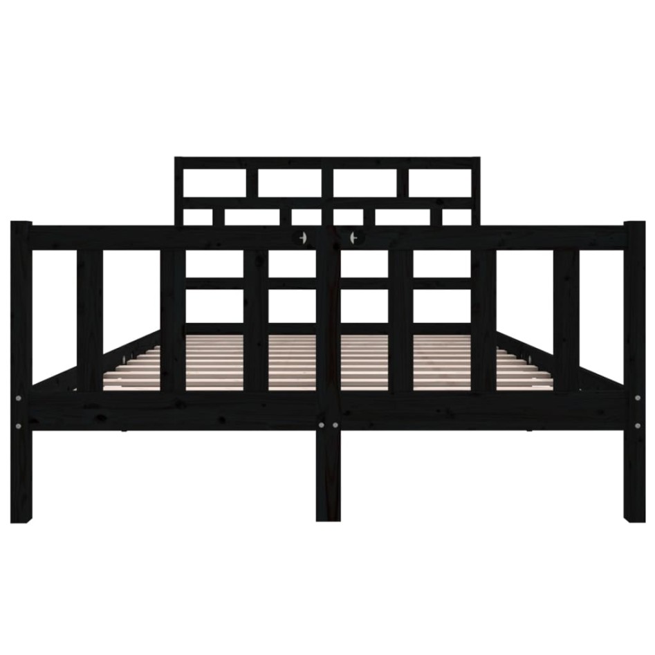 Estructura de cama madera maciza de pino negro 120x200