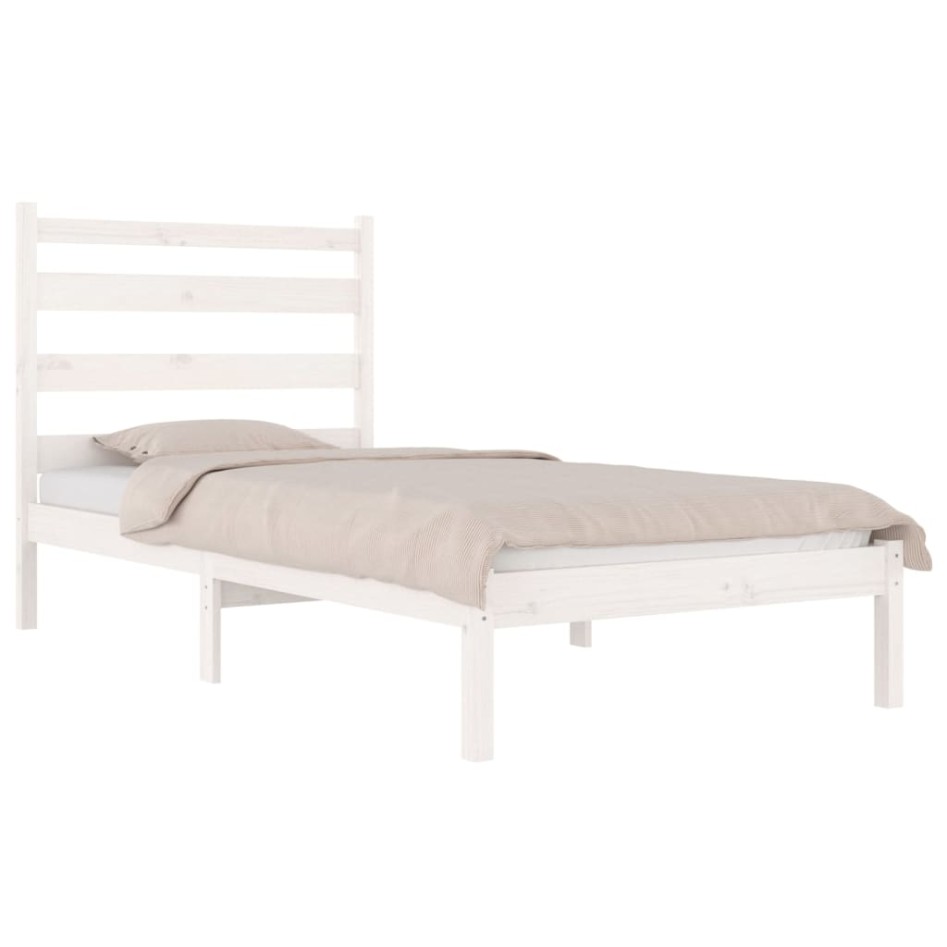 Estructura de cama madera maciza de pino blanco 100x200