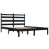 Estructura de cama de madera maciza de pino negra 200x200