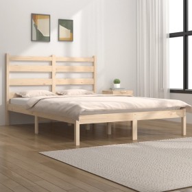 Estructura de cama de madera maciza de pino 160x200