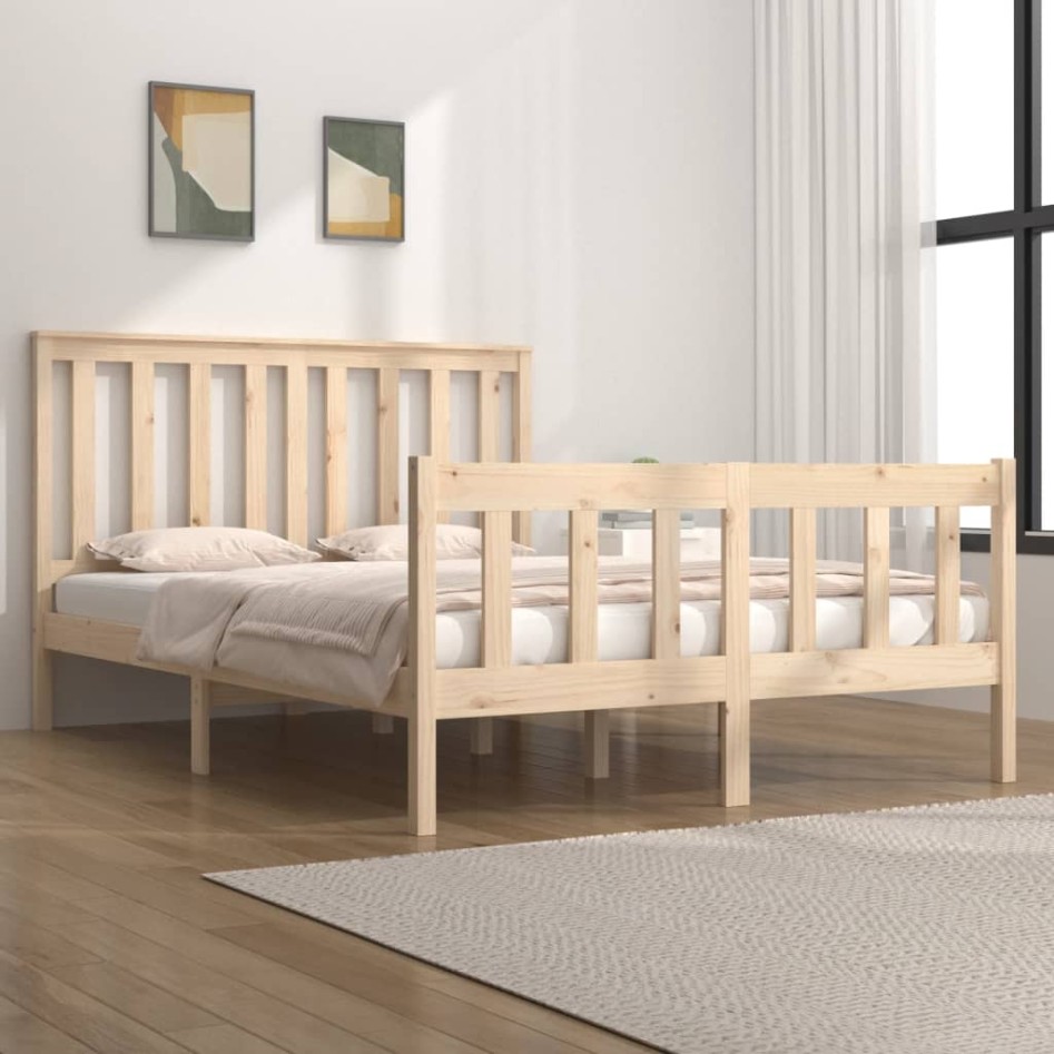 Estructura de cama madera maciza de pino 120x190