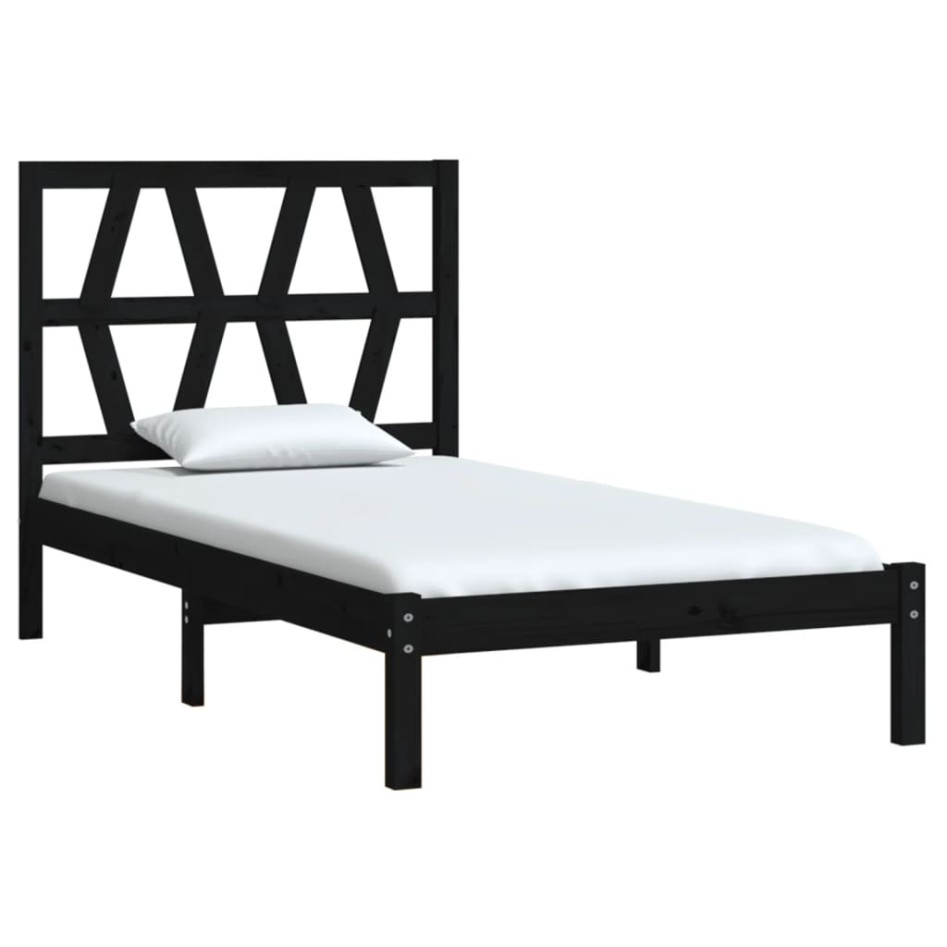 Estructura de cama madera maciza de pino negro 75x190