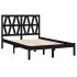 Estructura de cama de madera maciza de pino negra 140x200