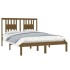 Estructura de cama madera maciza de pino marrón miel 120x200