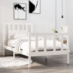 Estructura de cama individual madera maciza blanco 90x190 cm
