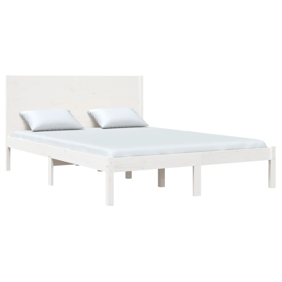 Estructura de cama de madera maciza de pino blanco 160x200