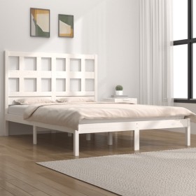Estructura de cama de madera maciza de pino blanco 160x200