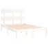Estructura de cama de madera maciza blanca 140x200