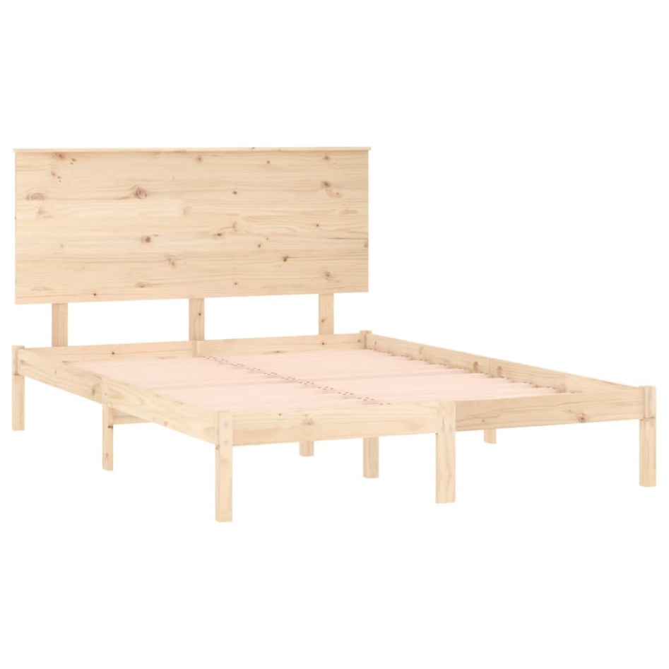 Estructura de cama de matrimonio madera maciza 135x190
