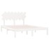 Estructura de cama doble madera maciza blanca 140x190
