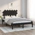 Estructura cama doble pequeña madera maciza negro 120x190
