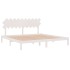 Estructura de cama madera maciza blanco 200x200