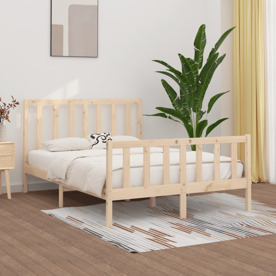 Estructura de cama madera maciza 140x190
