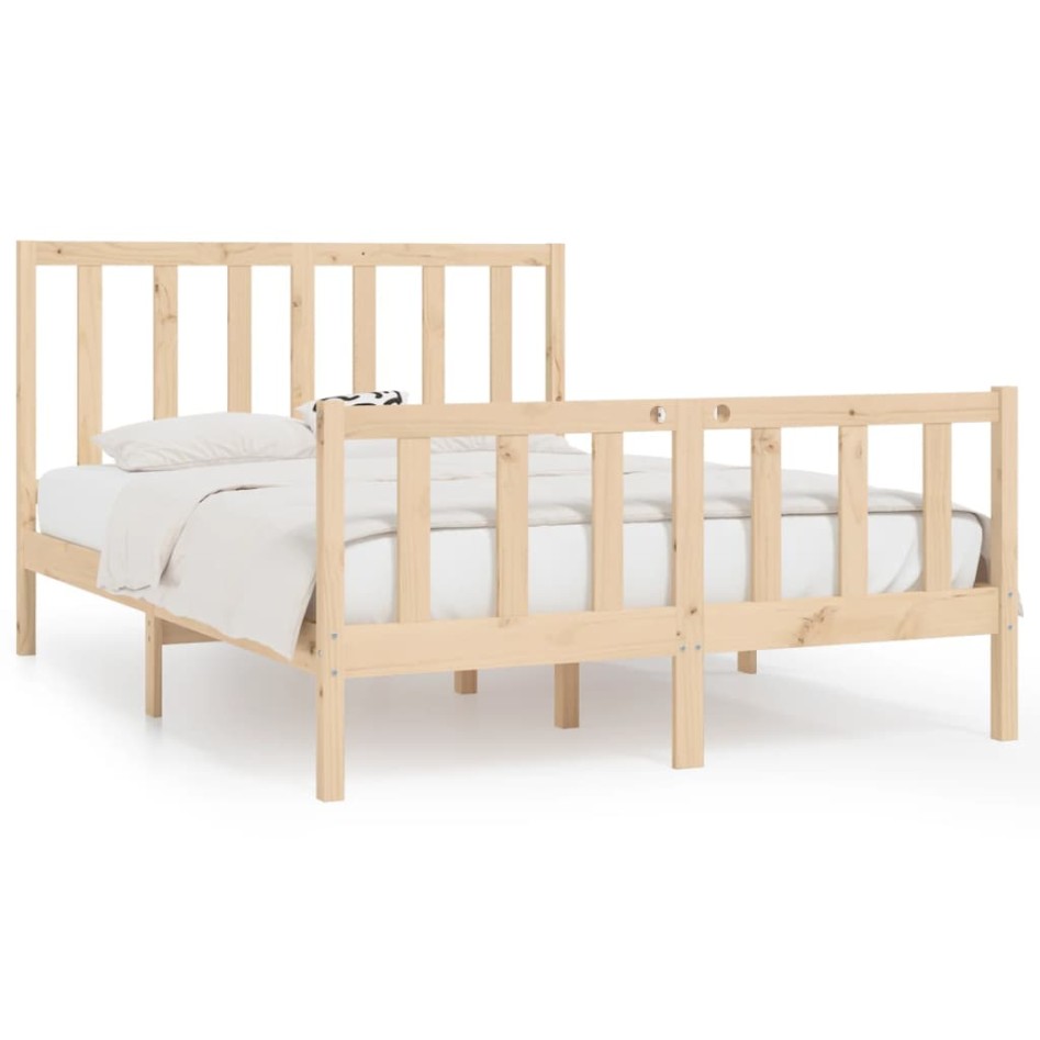 Estructura de cama madera maciza 140x190