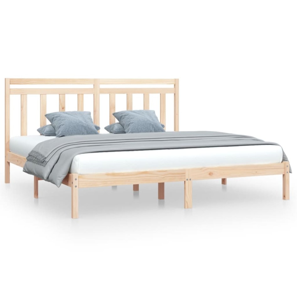Estructura de cama de madera maciza 200x200
