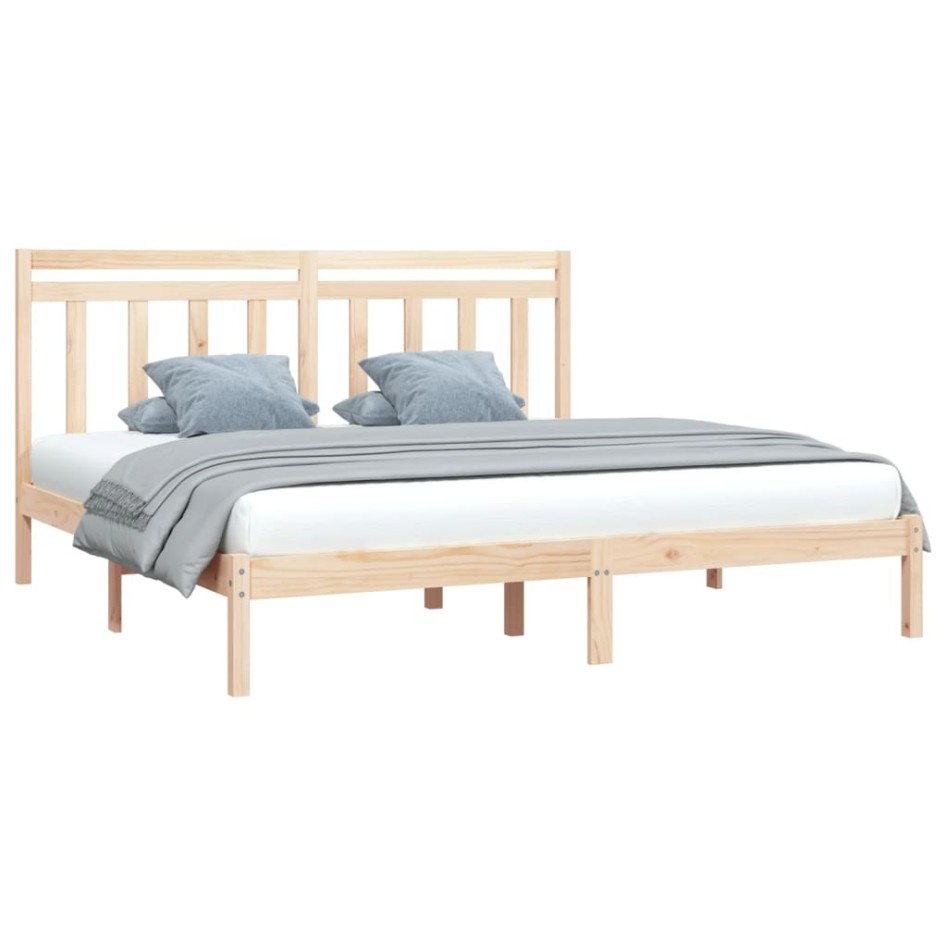 Estructura de cama de madera maciza 200x200