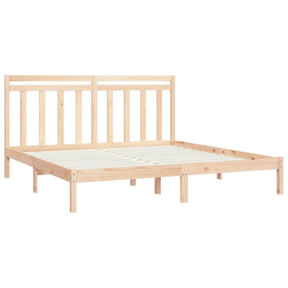 Estructura de cama de madera maciza 200x200