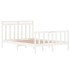 Estructura de cama de madera maciza blanca 135x190