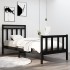 Estructura de cama individual madera maciza negra 90x190