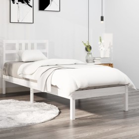 Estructura de cama madera maciza de pino blanca 100x200