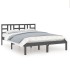 Estructura de cama de madera maciza de pino gris 200x200