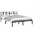 Estructura de cama de madera maciza de pino gris 200x200