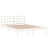 Estructura de cama de madera maciza blanca 140x200