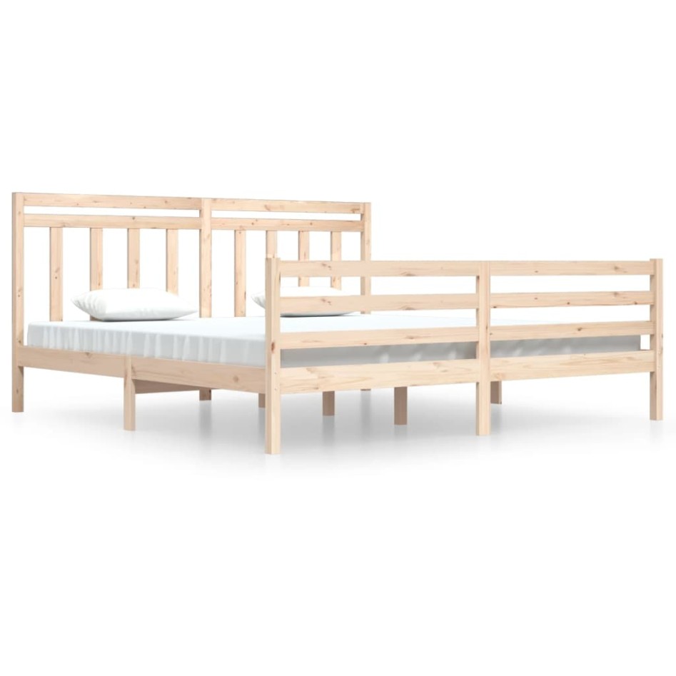 Estructura de cama de madera maciza 200x200