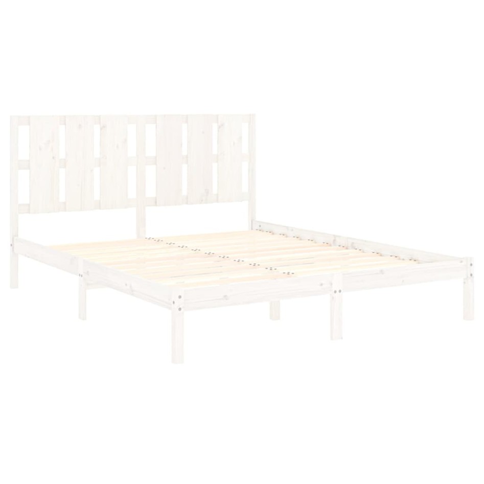 Estructura de cama de madera maciza de pino blanco 160x200
