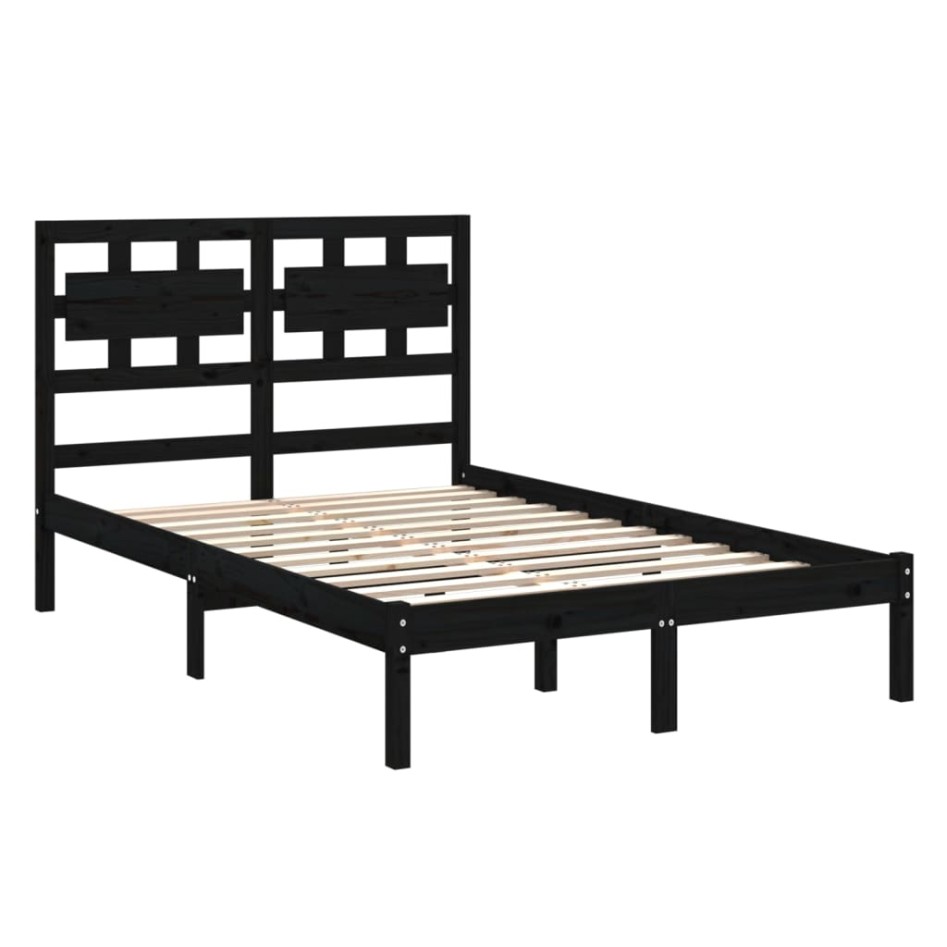 Estructura de cama madera maciza de pino negro 120x200