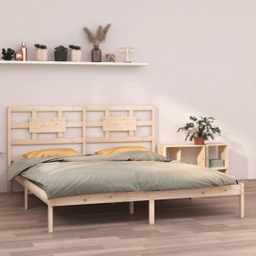 Estructura de cama de madera maciza 200x200