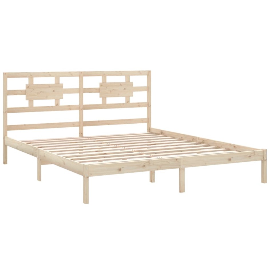 Estructura de cama de madera maciza 200x200