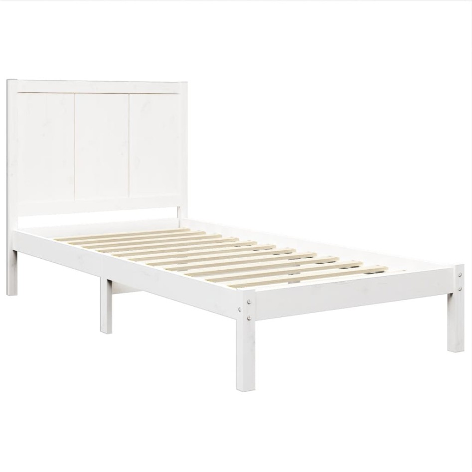 Estructura de cama madera maciza de pino blanco 75x190