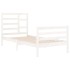 Estructura de cama madera maciza blanco 90x200